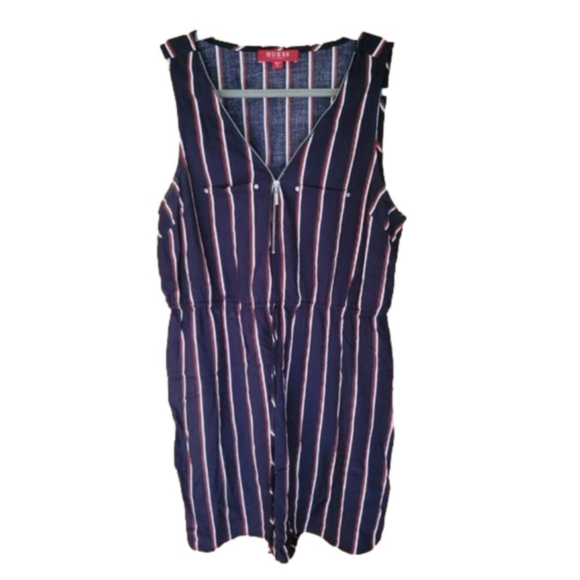 Guess Blue & White Sleeveless Striped Dress – Size Medium, 100% Rayon - Picture 1 of 4
